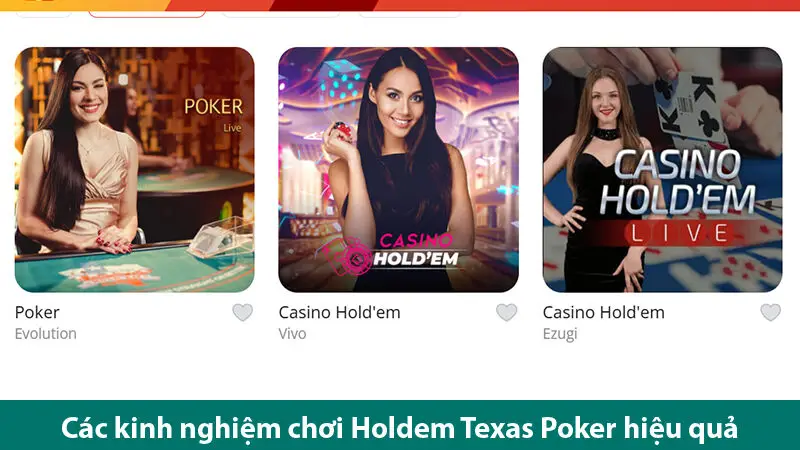 Hướng dẫn các bước chơi bài Casino Holdem cùng các kinh nghiệm chơi hiệu quả